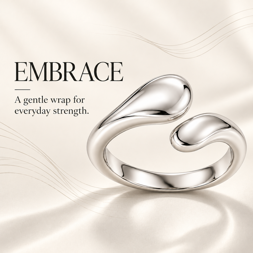 Embrace Sculptural Silver Ring