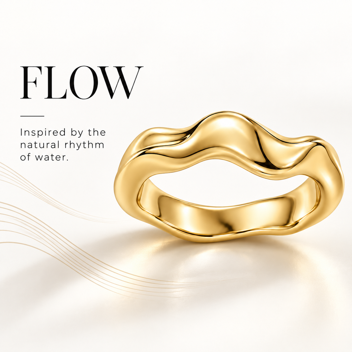 Flow Sculptural Gold Ring