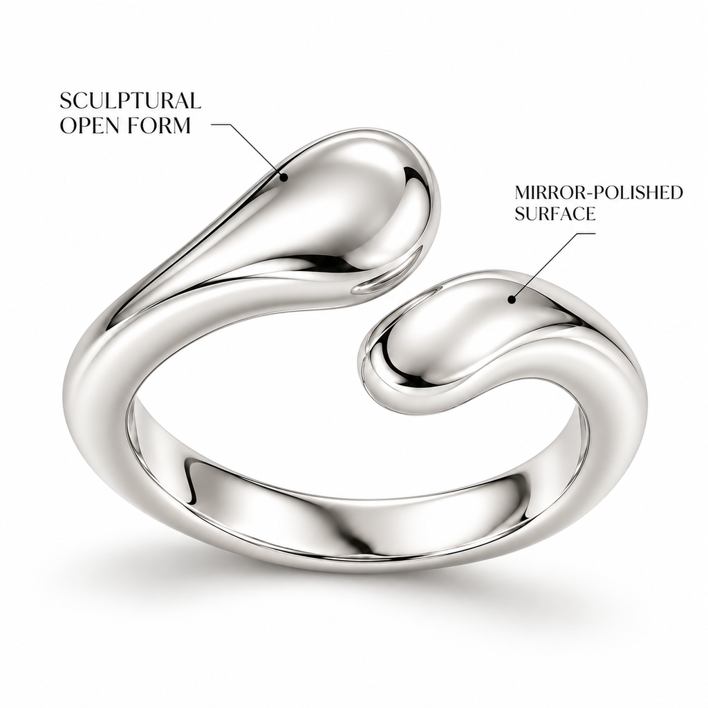 Embrace Sculptural Silver Ring