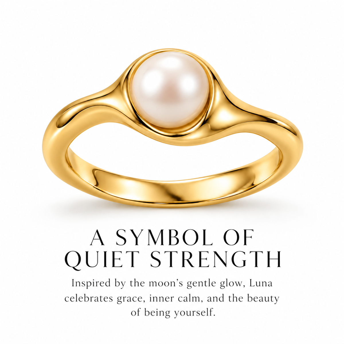 Luna Pearl Gold-Tone Ring