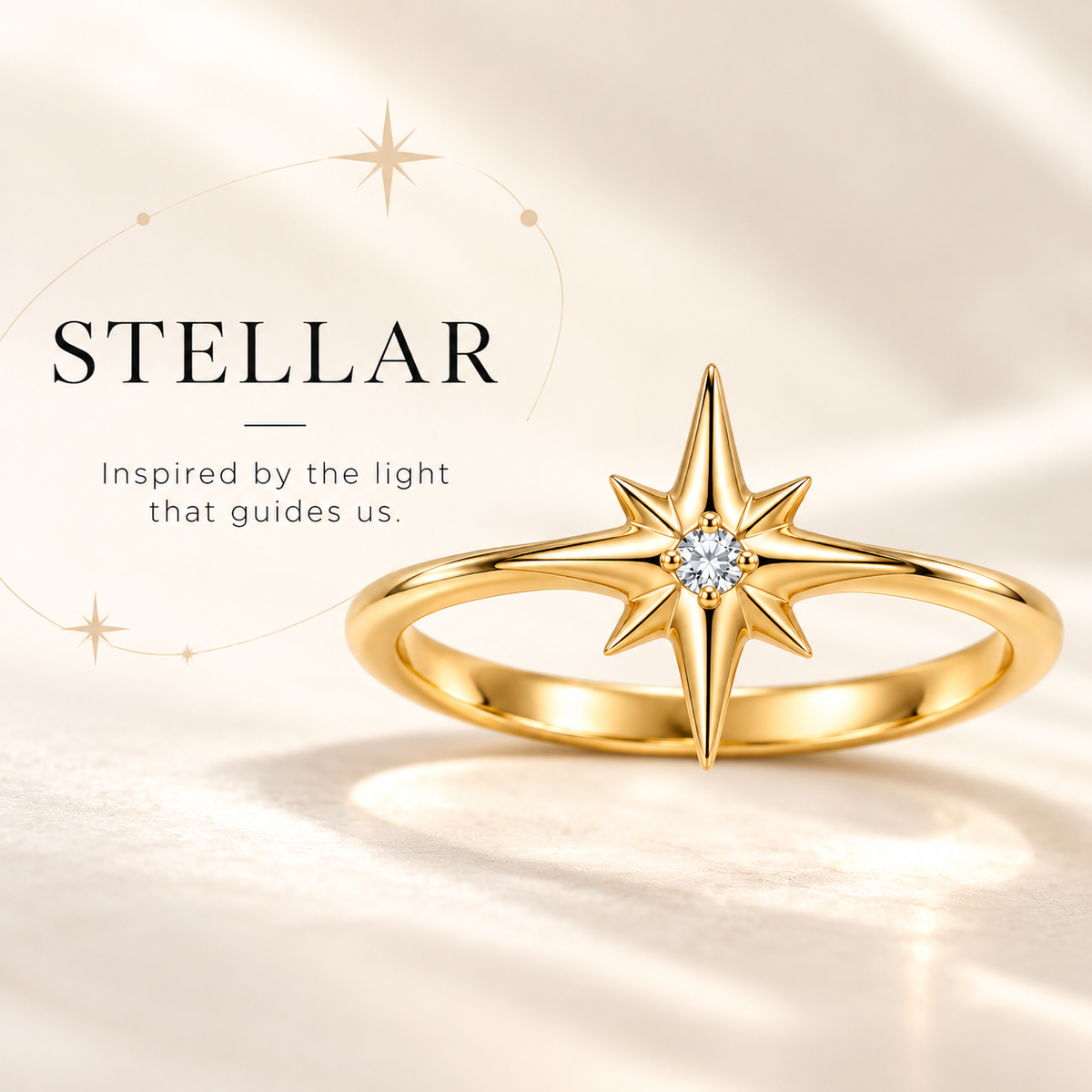 Stellar North Star Gold-Tone Ring