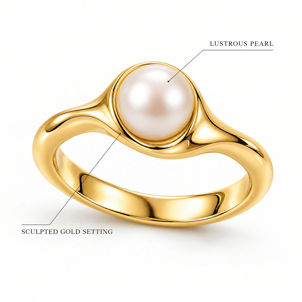 Luna Pearl Gold-Tone Ring