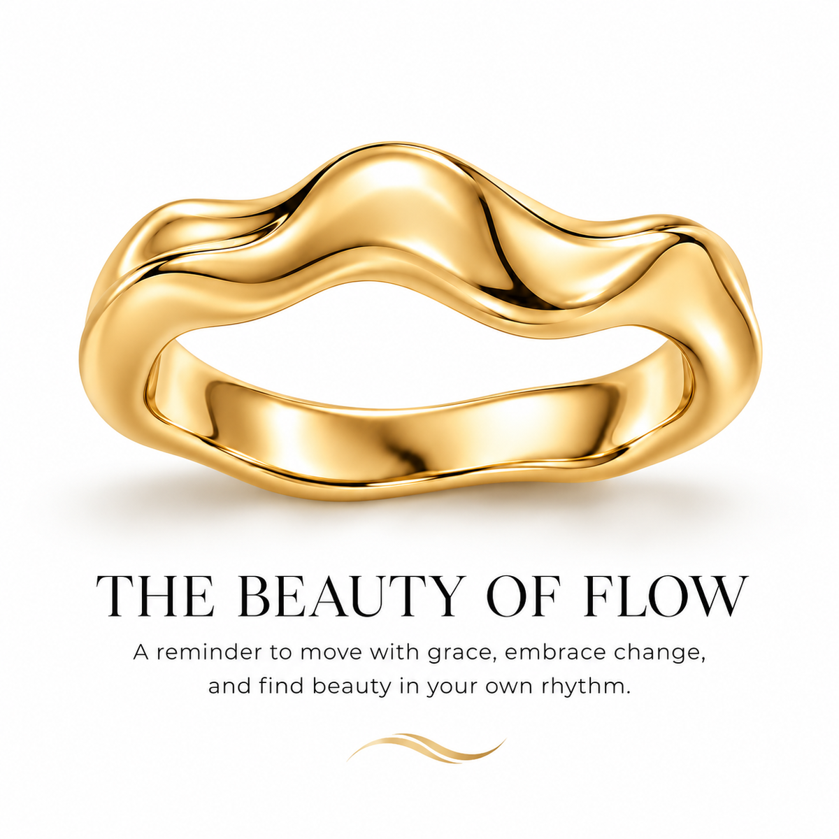 Flow Sculptural Gold Ring